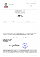 Certificato BUREAU VERITAS RECOGNITION – MODE I_SCHEME_SMS.W.I._92887_A.1